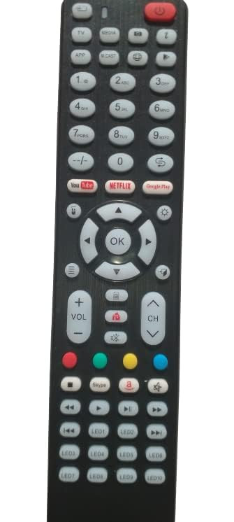 RM-L1462 LCD Smart TV Universal Remote Control with Netflix Hotstar YouTube Function Compatible for All Non Branded/Local/Chinese LED LCD Television Remote Controller (Black)